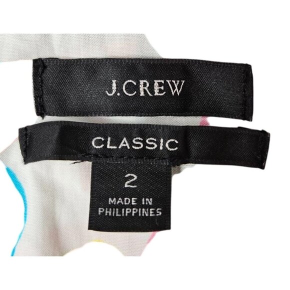 J.Crew Womens Floral Print Button-Up Shirt Size 2 Classic Fit Cotton Multicolor - Picture 9 of 10